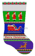 Bold Stripe Santa Stocking-Susan Roberts 0138-Stitch Guide by Mary Ann Davis