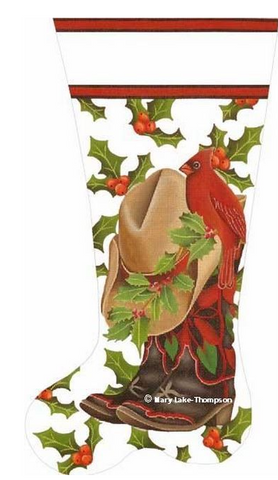 Boots, Hat & Cardinal Stocking-Mary Lake Thompson-MLT305- Stitch Guide by Mary Ann Davis