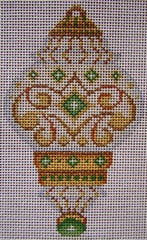White & Gold Jeweled Ornament