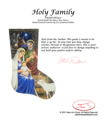 Holy Family · SRLGDAXS472 · Stitch Guide By Mary Ann Davis