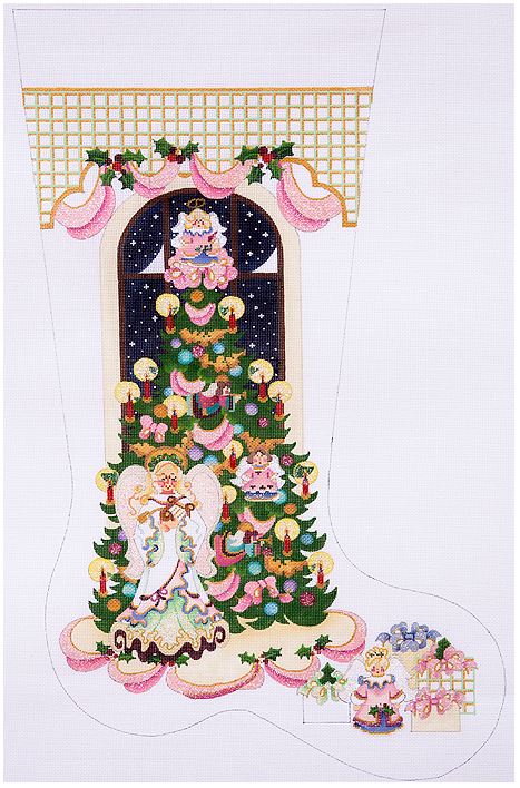 Pink Angel Stocking-Strictly Christmas-CS-140- Stitch Guide by Mary Ann Davis