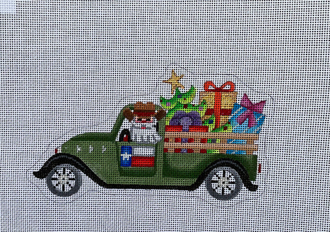 Santa in Green Truck